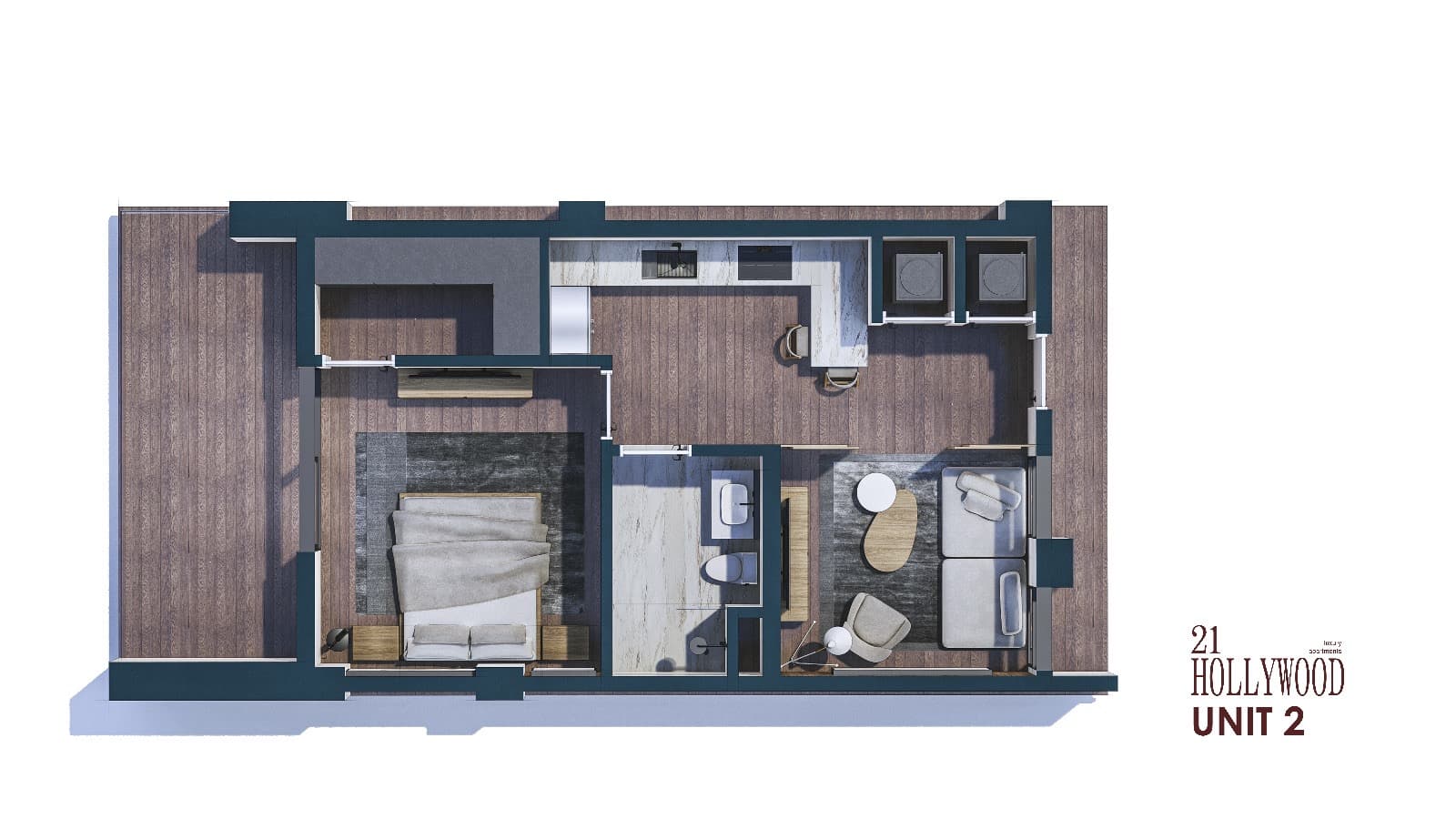 One-bedroom floor plan