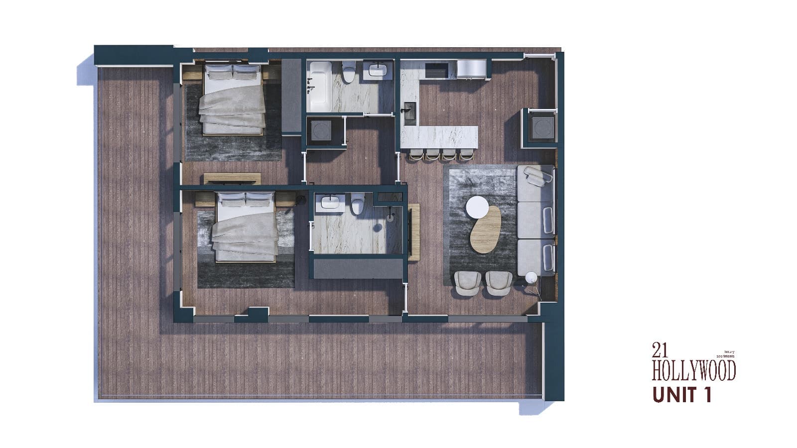 Two-bedroom floor plan